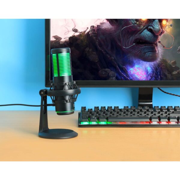 RGB LED USB Condenser Microphone with Noise Rejection - Image 3