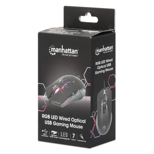 7200 DPI RGB LED Wired Optical Seven Button USB Gaming Mouse - Image 2