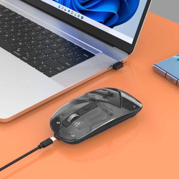 Transparent Rechargeable Wireless USB Mouse - Image 3
